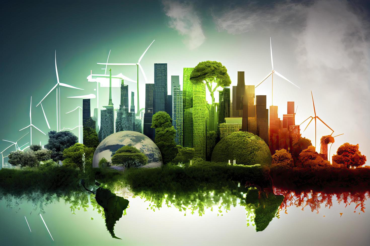 Sustainable city concept